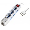 Multipresa 9 Posti 10/16A Bipasso + 2 Porte USB